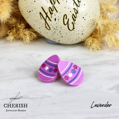 Hand Painted Easter Egg Studs