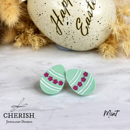 Hand Painted Easter Egg Studs