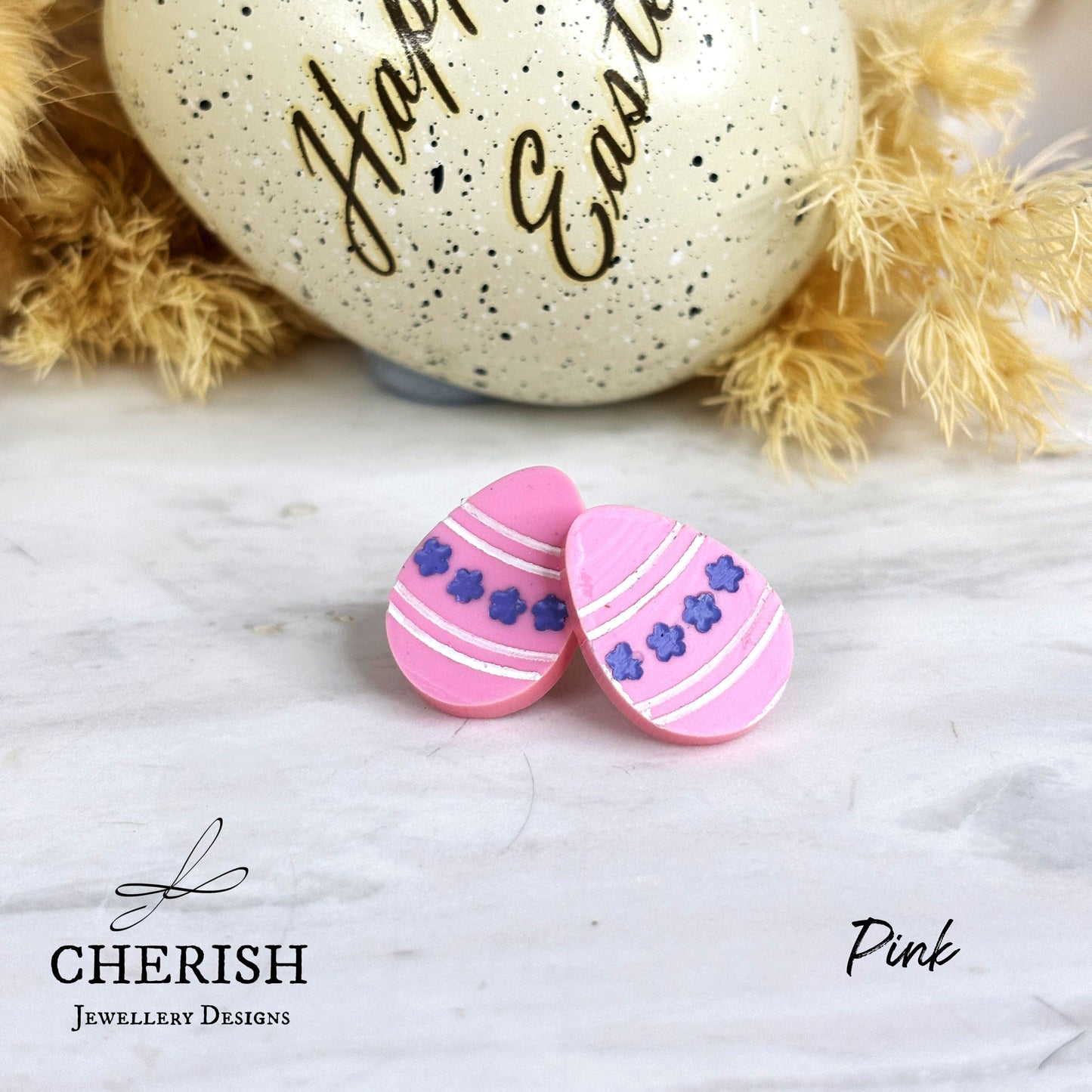 Hand Painted Easter Egg Studs