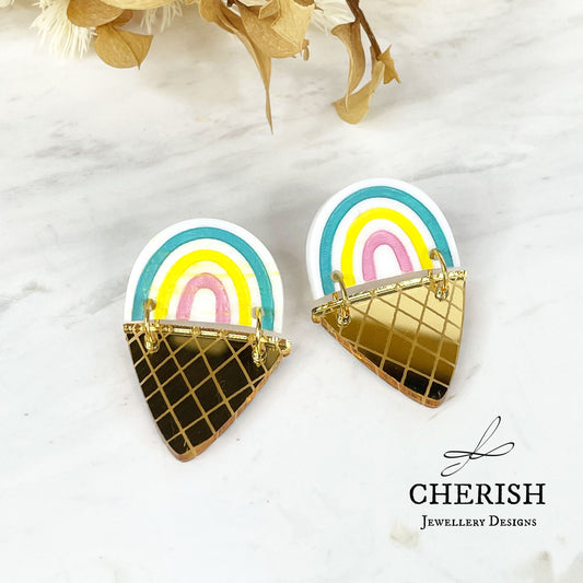 Ice-cream Rainbow Studs