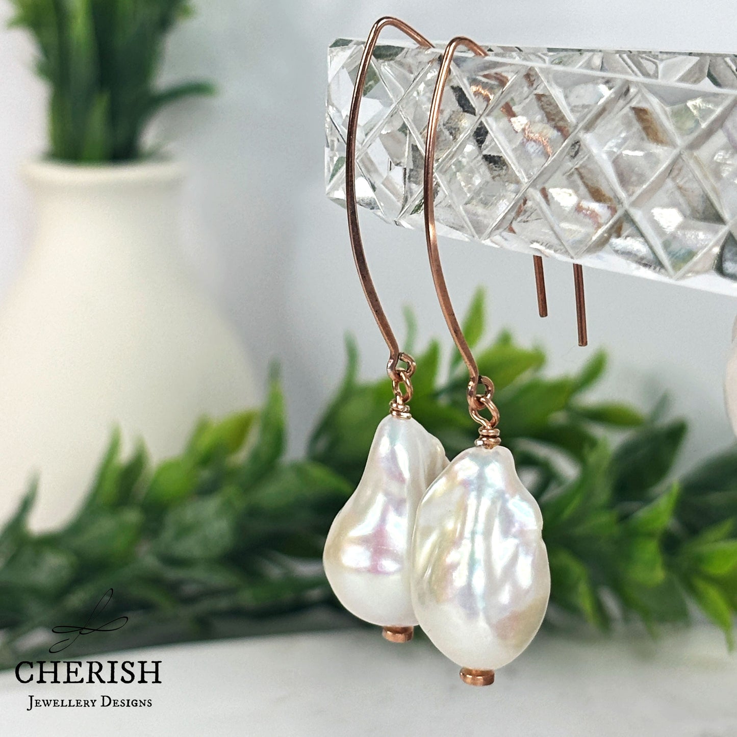 Isabella Baroque Pearl Marquise Earrings