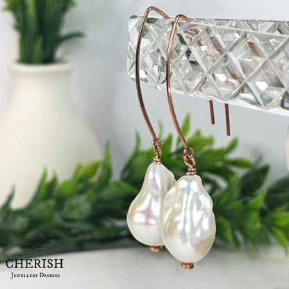 Isabella Baroque Pearl Marquise Earrings