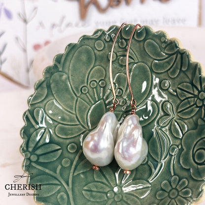 Isabella Baroque Pearl Marquise Earrings