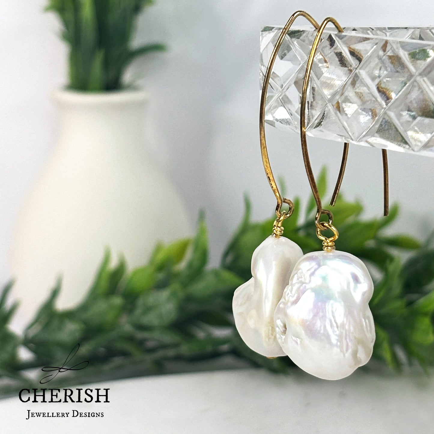 Isabella Baroque Pearl Marquise Earrings