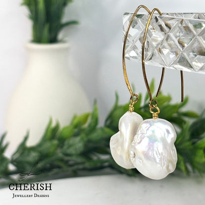 Isabella Baroque Pearl Marquise Earrings