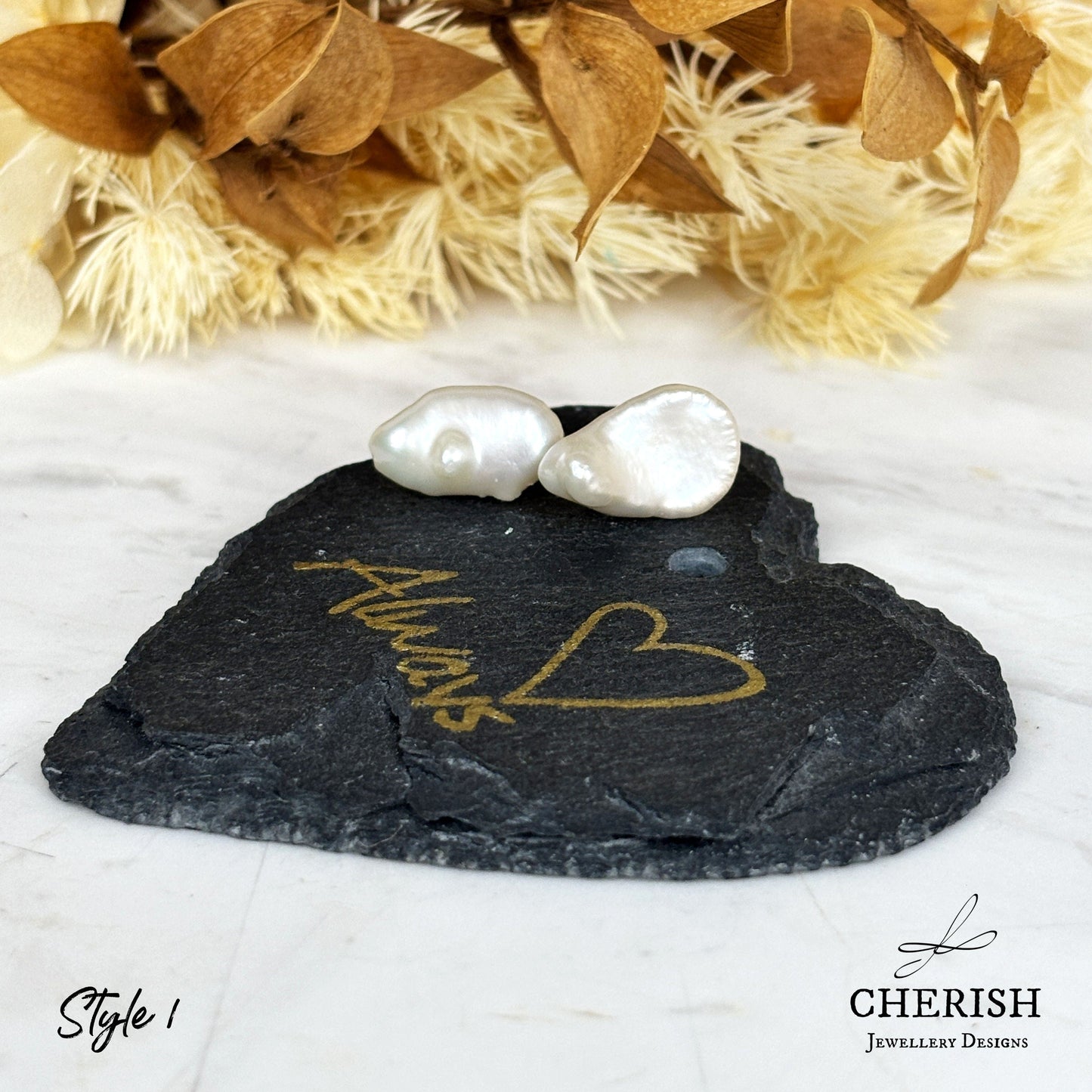 Keshi Pearl Studs