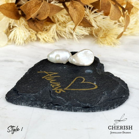 Keshi Pearl Studs