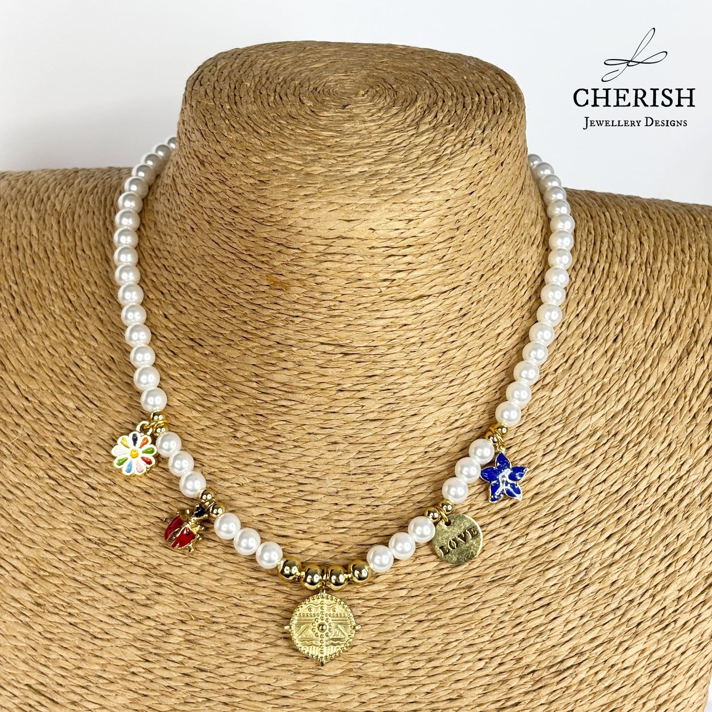 Lalita Pearl Necklace - Gold Coin