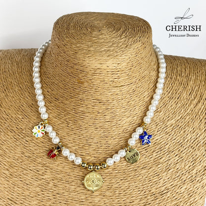 Lalita Pearl Necklace - Gold Coin