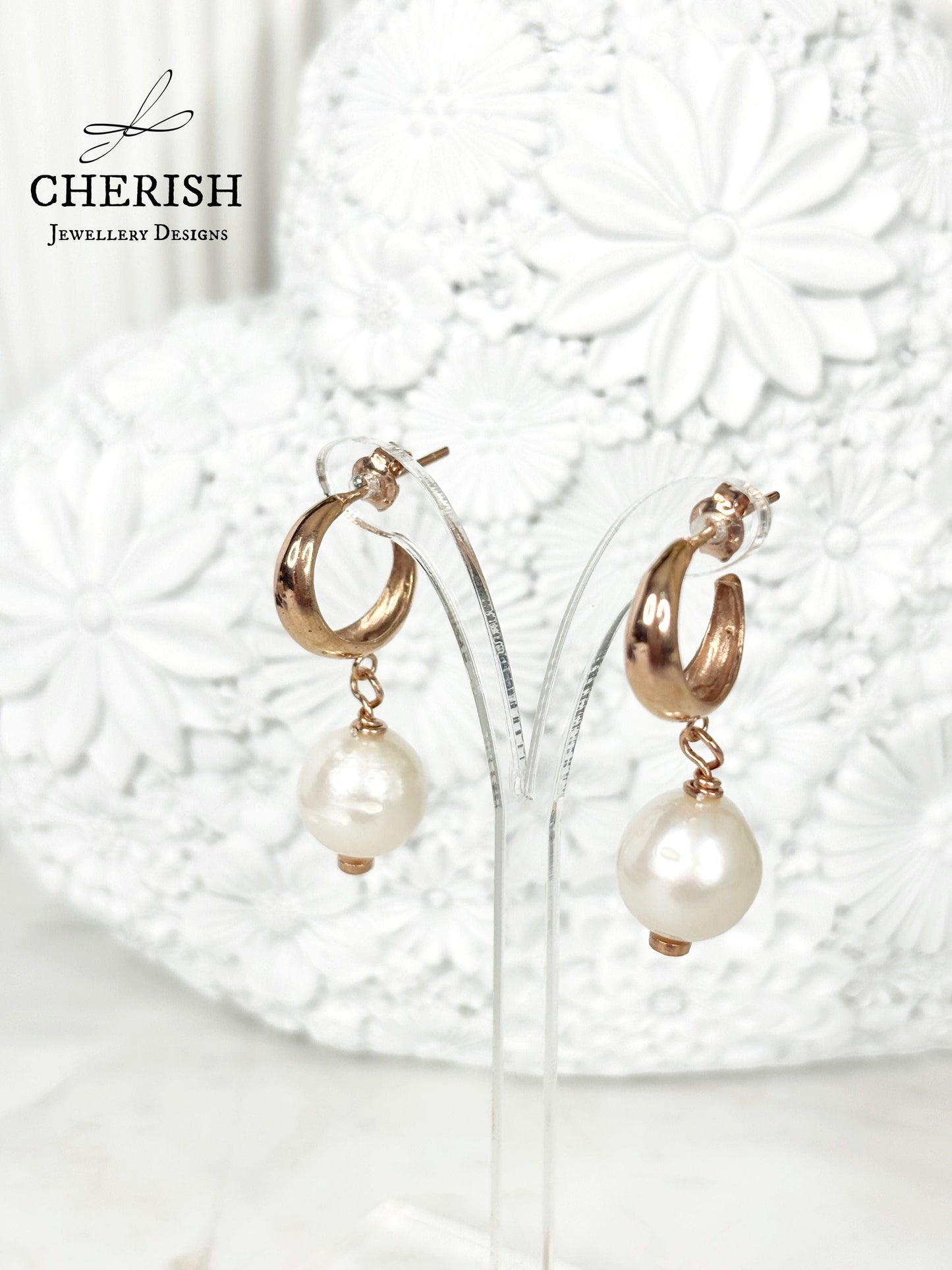 Lulu Pearl Hoop Earrings