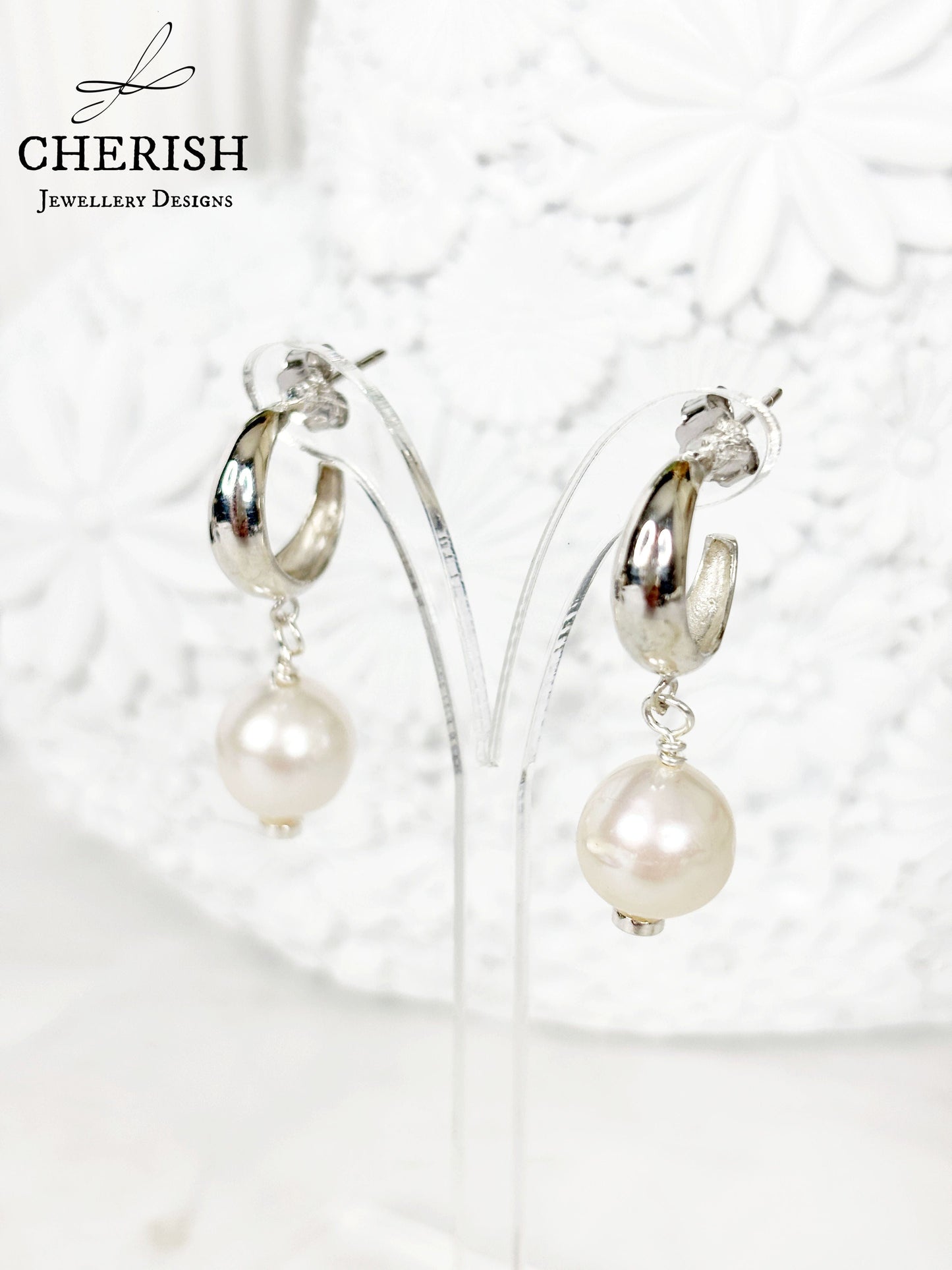 Lulu Pearl Hoop Earrings