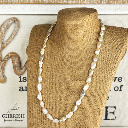 Pavetta Pink Baroque Pearl Necklace