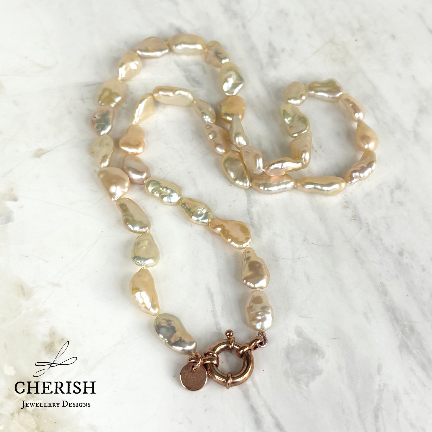 Pavetta Pink Baroque Pearl Necklace