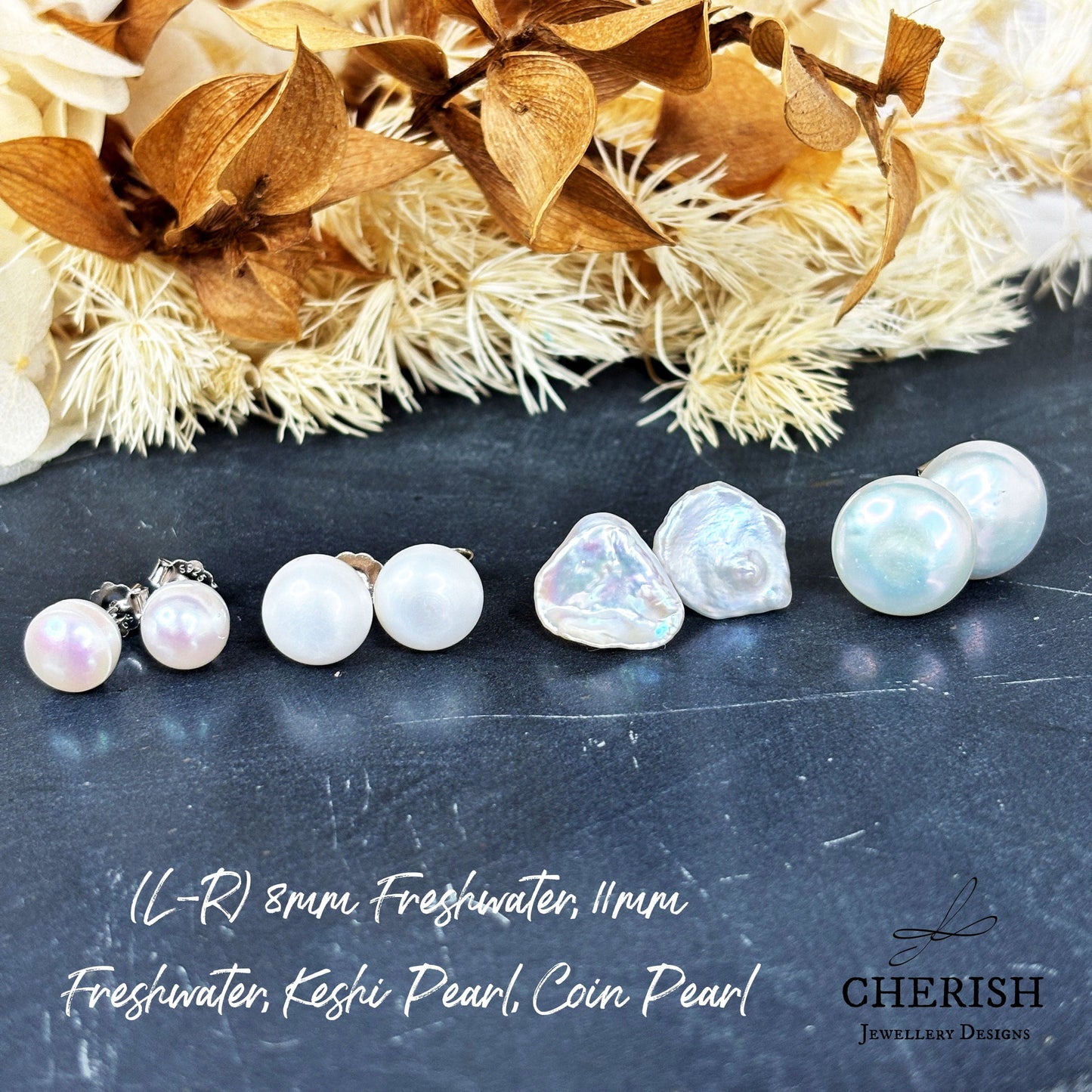 Coin Pearl Studs