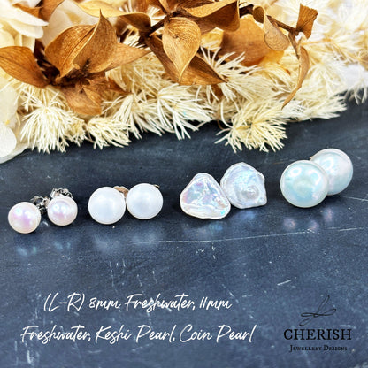 Coin Pearl Studs