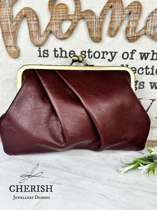 Pleated Leather Clutch