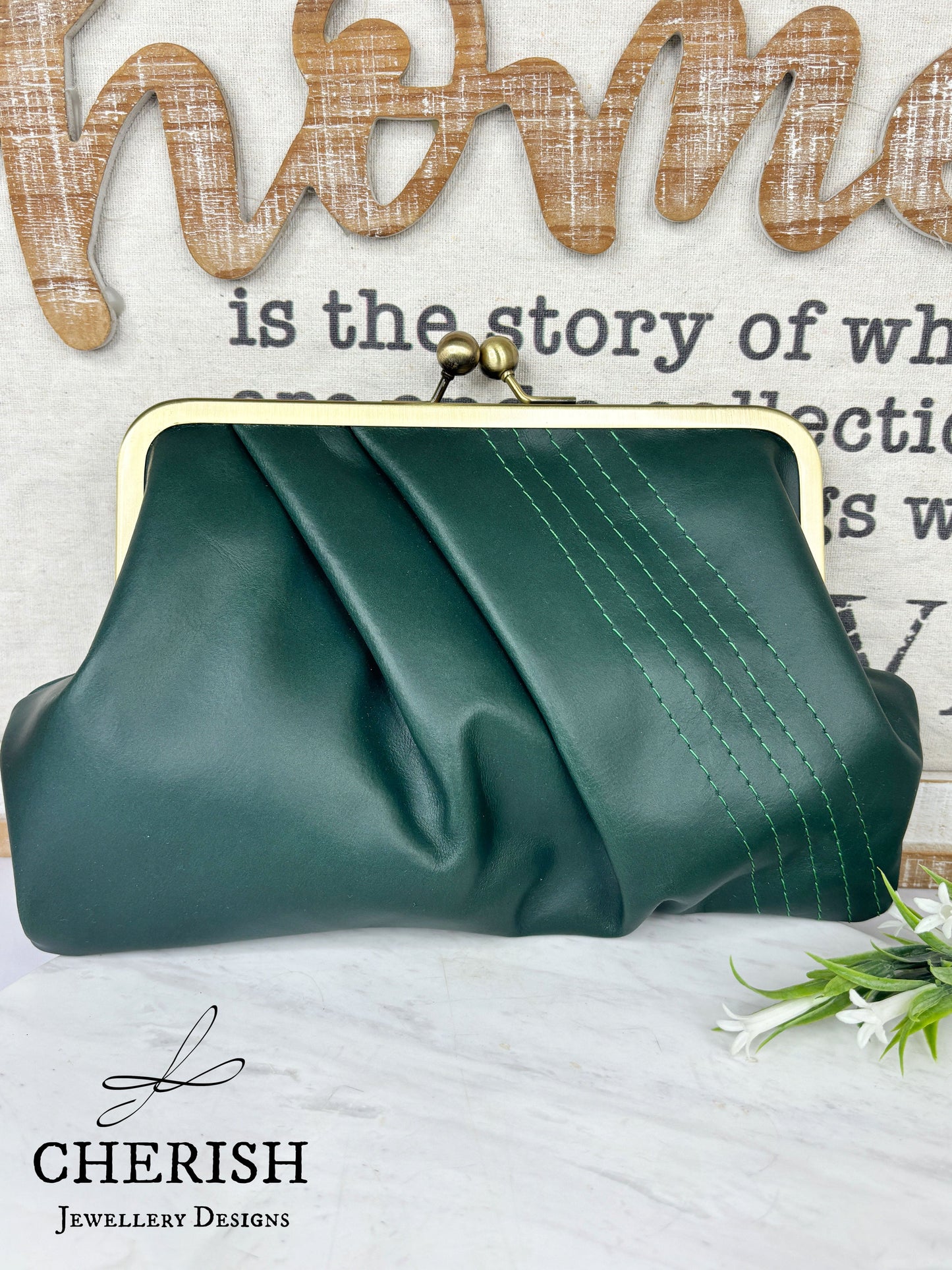 Pleated Leather Clutch