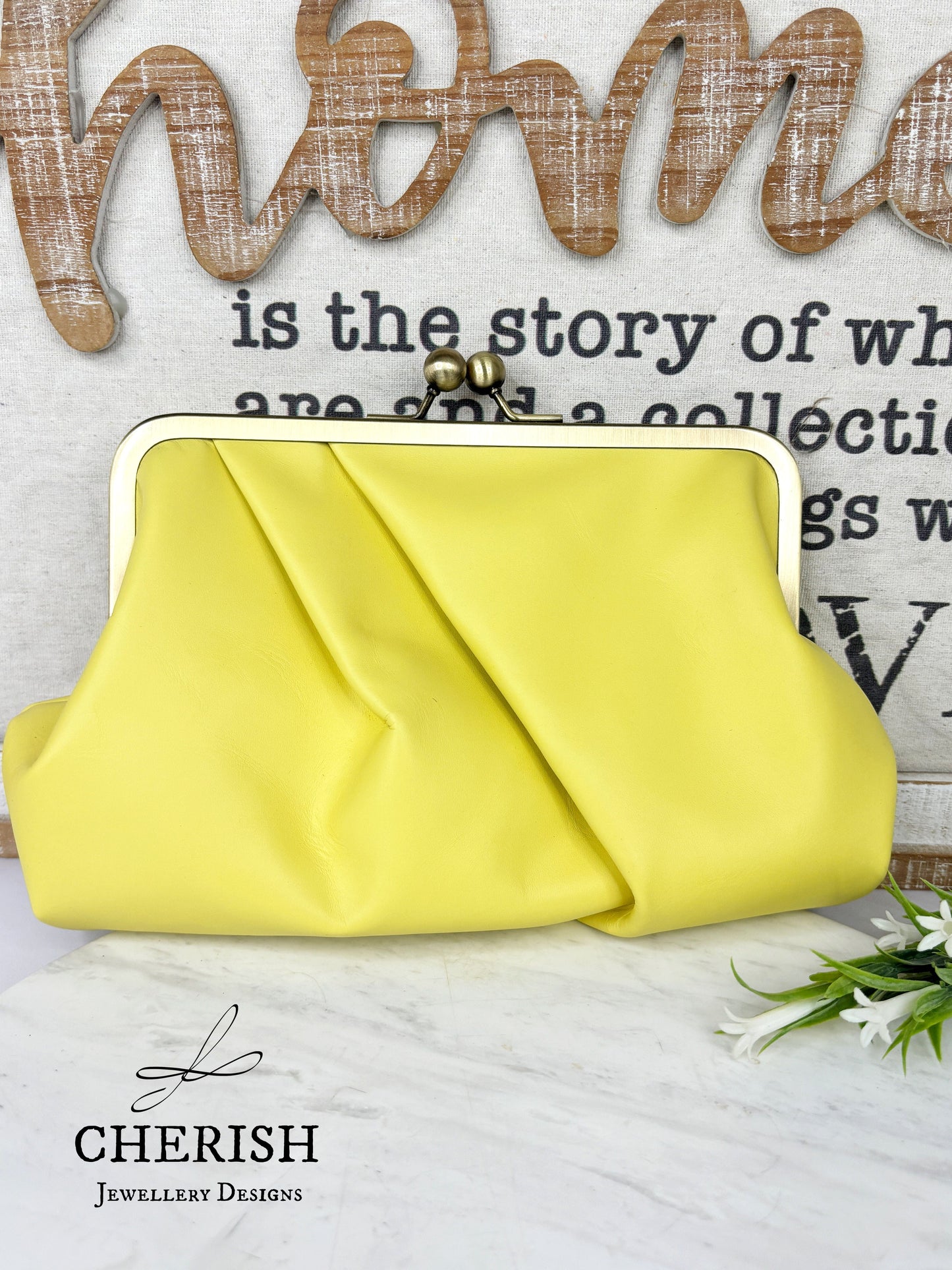 Pleated Leather Clutch