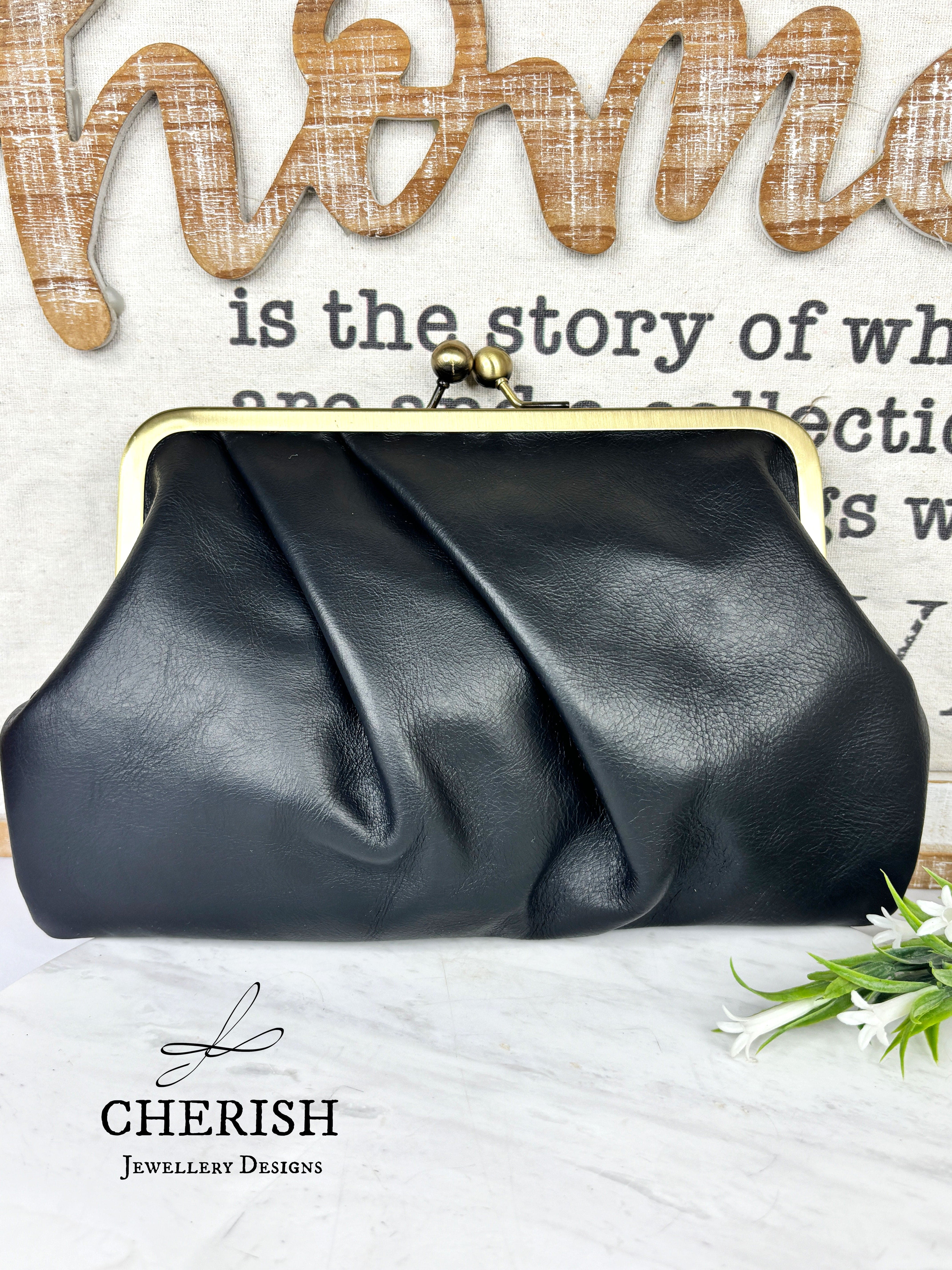 Pleated Leather Clutch