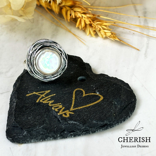 Birdnest Coin Pearl Ring