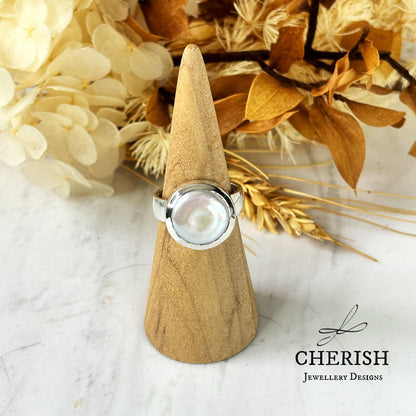 Flat Baroque Pearl Ring