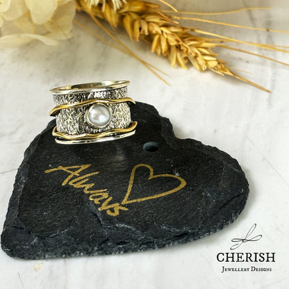 Ram Pearl Spinner Ring