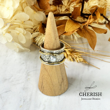 Ram Pearl Spinner Ring