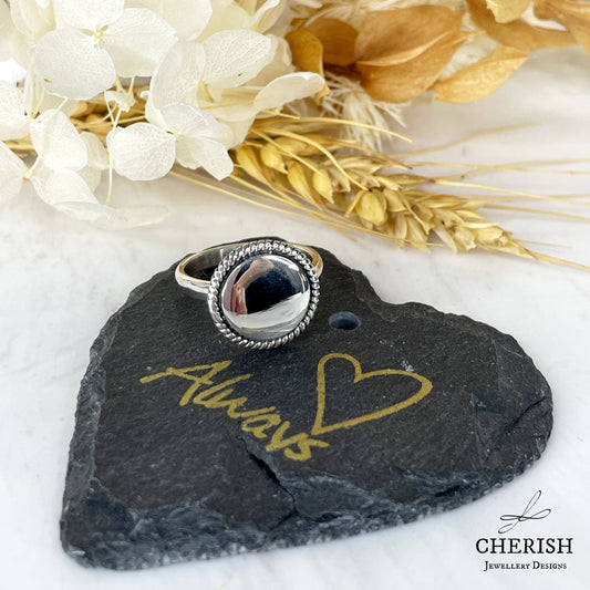 Flat SS Ring with rope edge