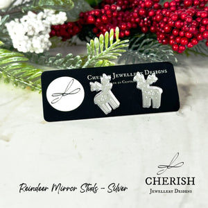 Reindeer Mirror Studs