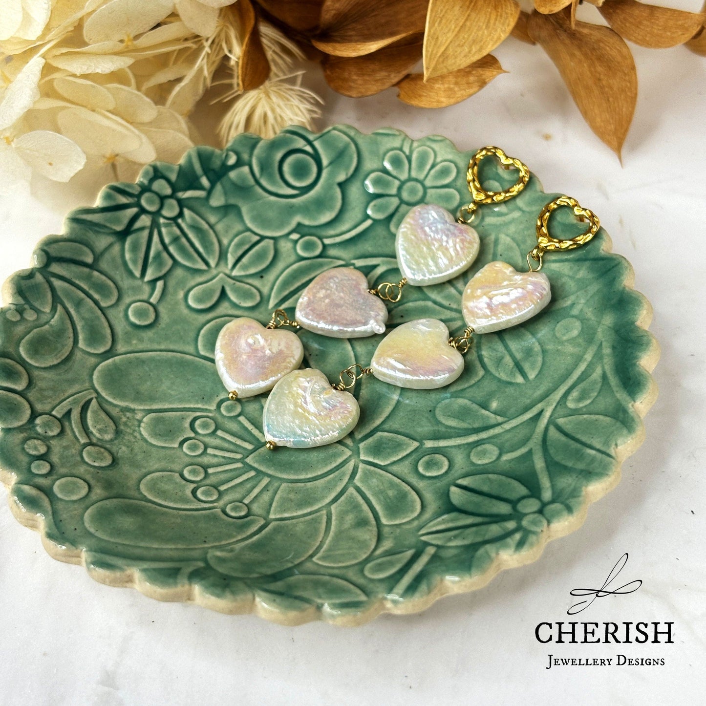 Rosa Heart Drop Earrings