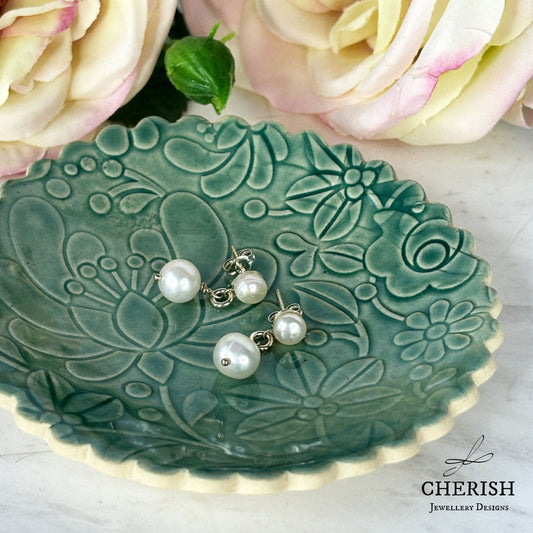 Rosie Small Pearl Stud Drops