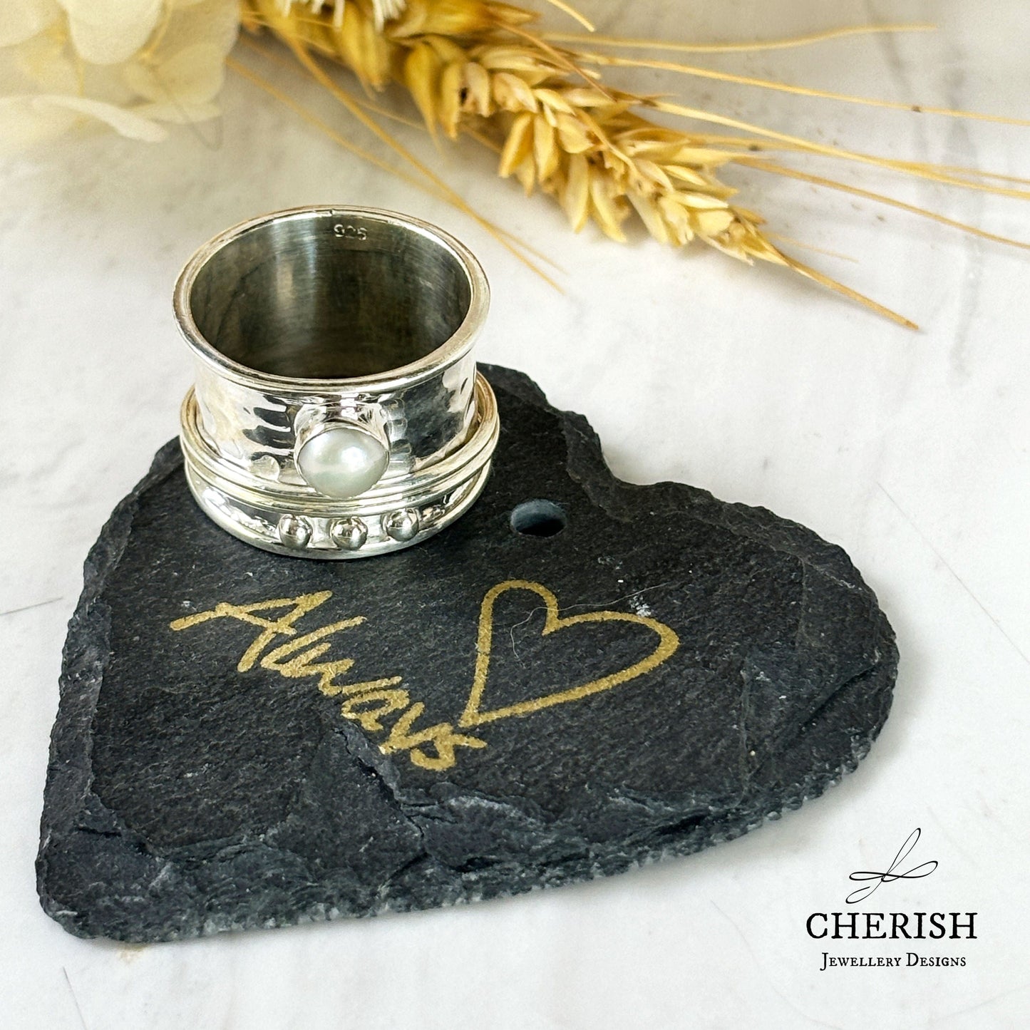 Hope Pearl Spinner Ring