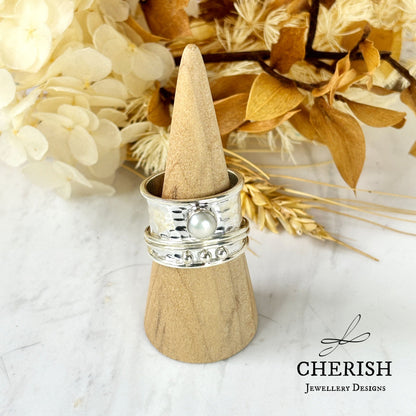 Hope Pearl Spinner Ring