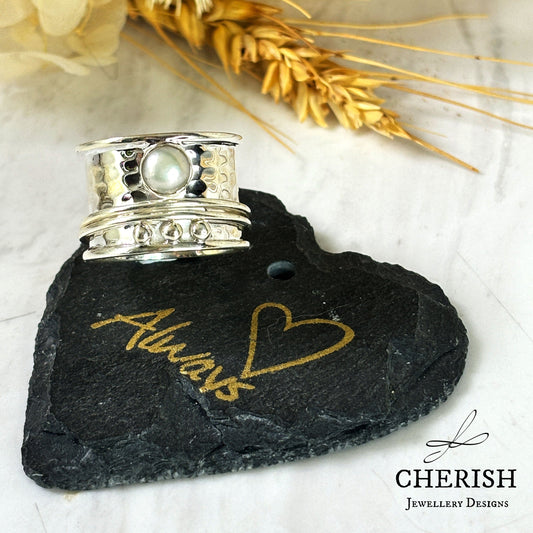 Hope Pearl Spinner Ring