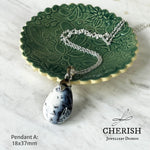 Sterling Silver and Dendritic Opal Teardrop Pendant