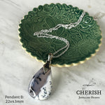 Sterling Silver and Dendritic Opal Teardrop Pendant