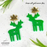 Scandi Reindeer and Star Stud Dangles