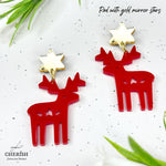 Scandi Reindeer and Star Stud Dangles