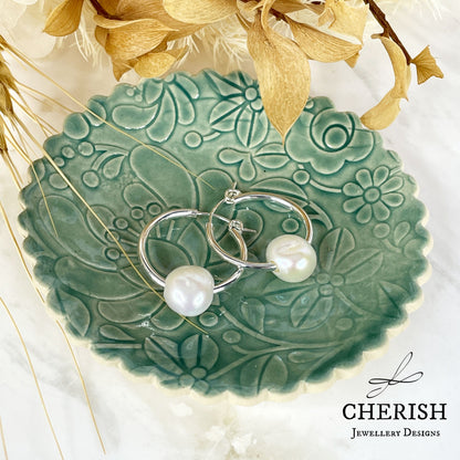 Charlie Single Pearl Hoop Studs