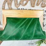 Leather timber clutch