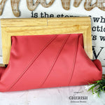 Leather timber clutch