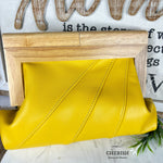 Leather timber clutch