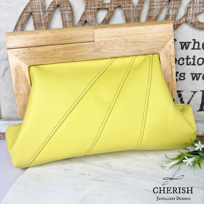 Leather timber clutch