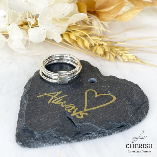 Triple Hammered Ring