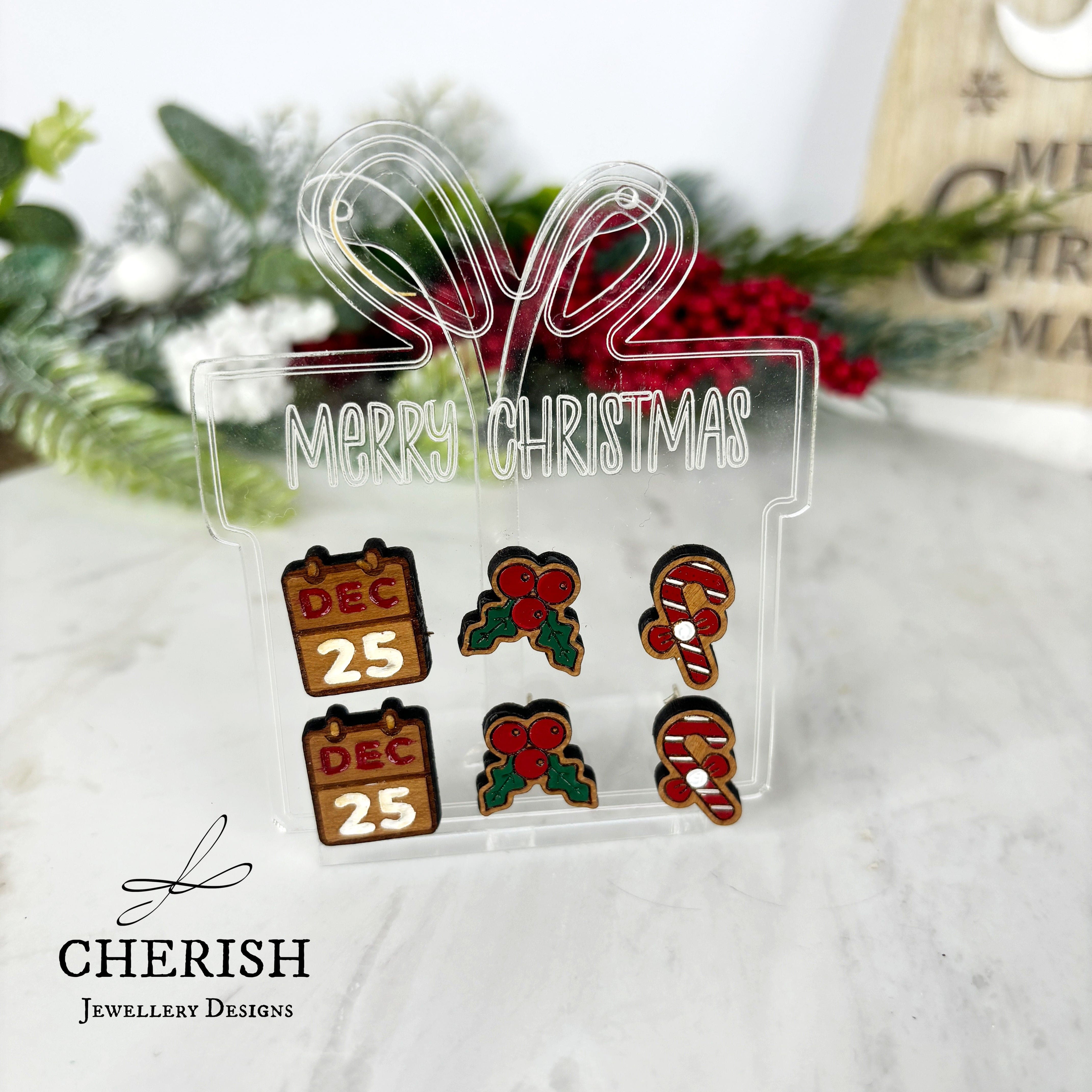 Merry Christmas Present Stud Card