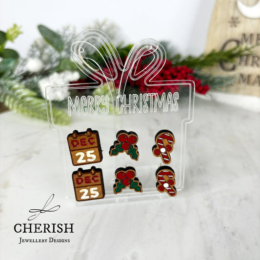 Merry Christmas Present Stud Card