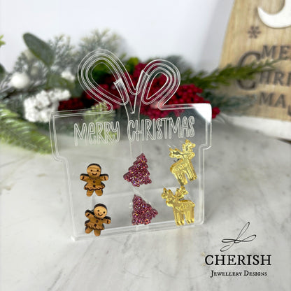 Merry Christmas Present Stud Card