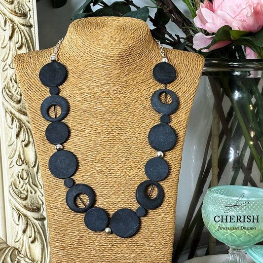 Zuri Matt Black Onyx Necklace