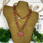 Amara Lava Heart Necklace in Dusty