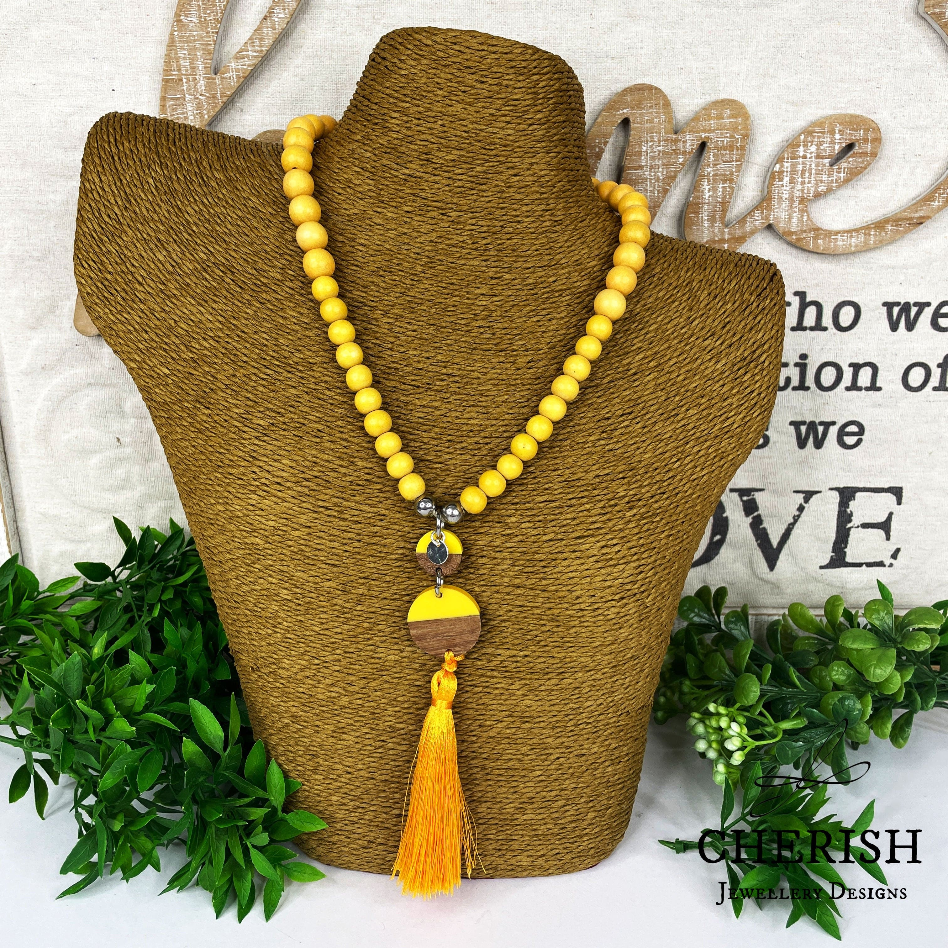 Aubree Timber Necklace in Yellow